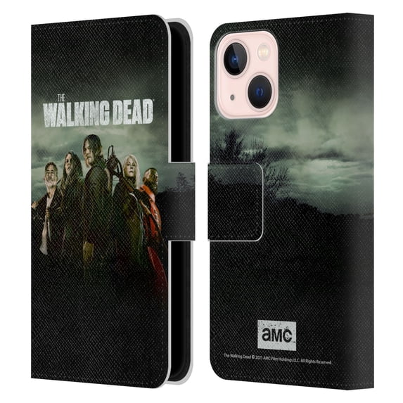 Head Case Designs Officially Licensed AMC The Walking Dead Season 11 Key Art Poster Leather Book Wallet Case Cover Compatible with Apple iPhone 13 Mini