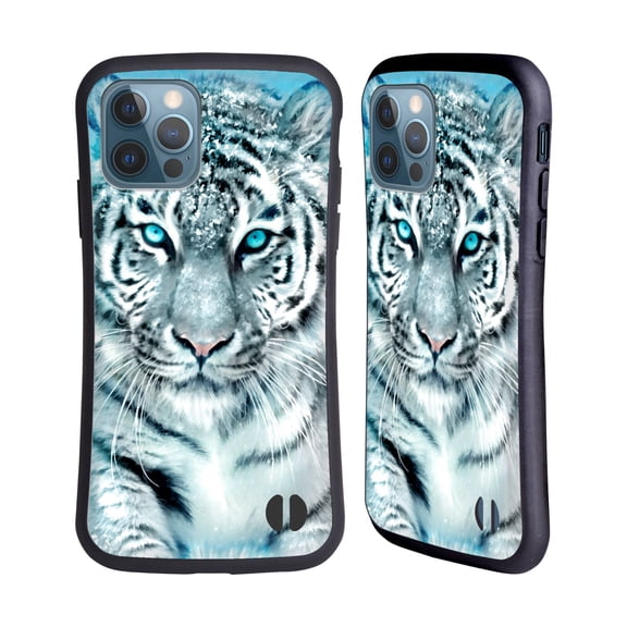 Head Case Designs Officially Licensed Aimee Stewart Animals White Tiger Hybrid Case Compatible with Apple iPhone 12 / iPhone 12 Pro