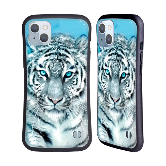 Head Case Designs Officially Licensed Aimee Stewart Animals White Tiger Hybrid Case Compatible with Apple iPhone 14 Plus