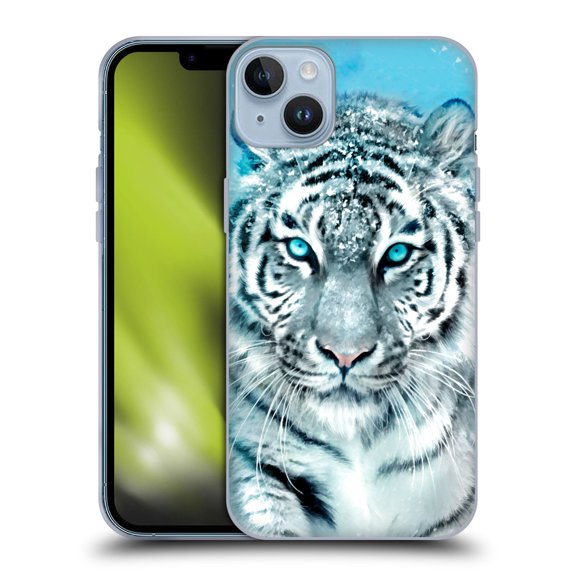 Head Case Designs Officially Licensed Aimee Stewart Animals White Tiger Soft Gel Case Compatible with Apple iPhone 14 Plus
