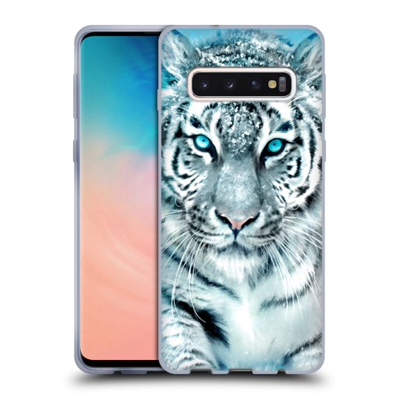 Head Case Designs Officially Licensed Aimee Stewart Animals White Tiger Soft Gel Case Compatible with Samsung Galaxy S10
