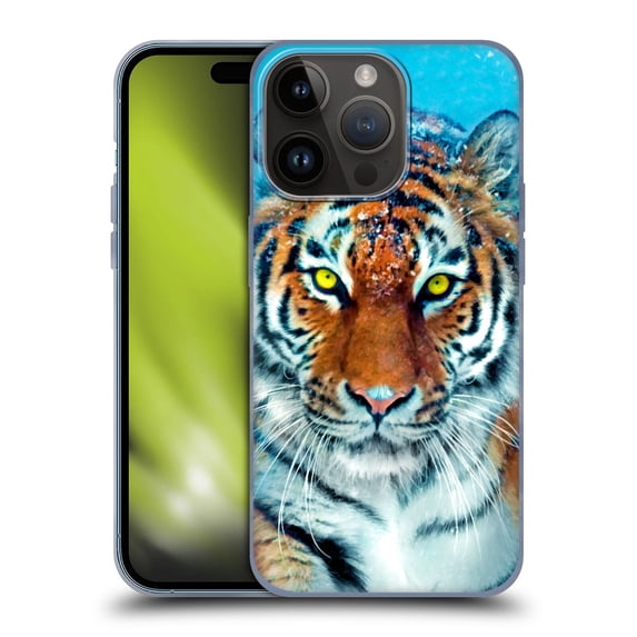 Head Case Designs Officially Licensed Aimee Stewart Animals Yellow Tiger Soft Gel Case Compatible with Apple iPhone 15 Pro