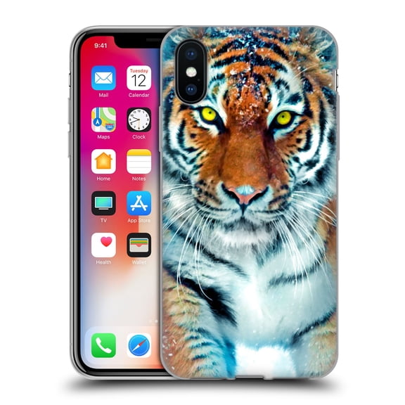 Head Case Designs Officially Licensed Aimee Stewart Animals Yellow Tiger Soft Gel Case Compatible with Apple iPhone X / iPhone XS