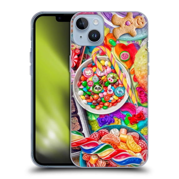 Head Case Designs Officially Licensed Aimee Stewart Colourful Sweets Candy Soft Gel Case Compatible with Apple iPhone 14 Plus