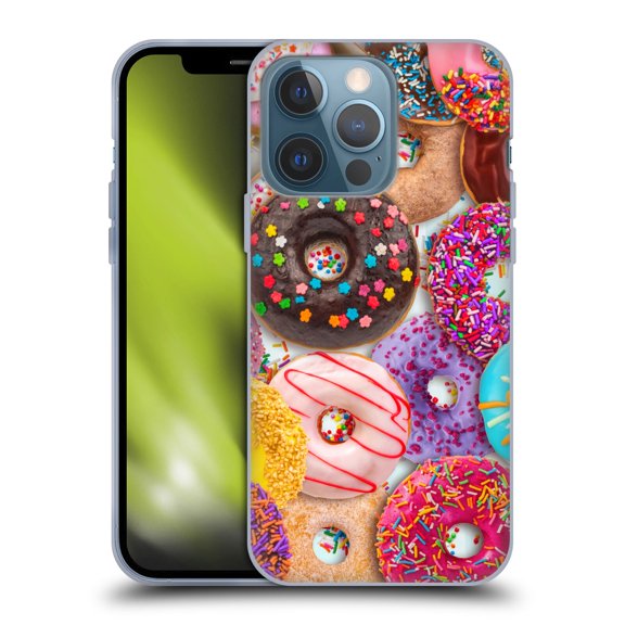 Head Case Designs Officially Licensed Aimee Stewart Colourful Sweets Donut Noms Soft Gel Case Compatible with Apple iPhone 13 Pro