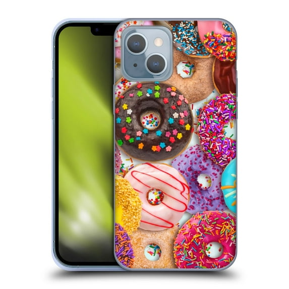 Head Case Designs Officially Licensed Aimee Stewart Colourful Sweets Donut Noms Soft Gel Case Compatible with Apple iPhone 14