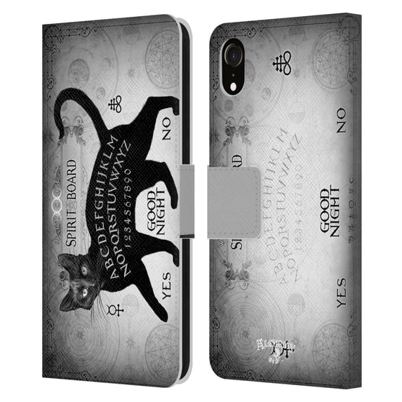 Head Case Designs Officially Licensed Alchemy Gothic Cats Black Cat Spirit Board Leather Book Wallet Case Cover Compatible with Apple iPhone XR