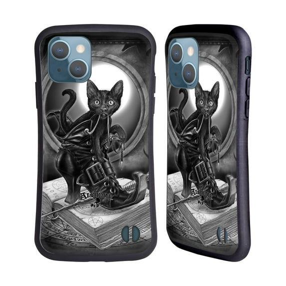 Head Case Designs Officially Licensed Alchemy Gothic Cats Midnight Mischief Hybrid Case Compatible with Apple iPhone 13