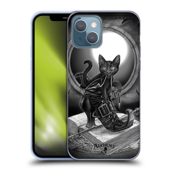 Head Case Designs Officially Licensed Alchemy Gothic Cats Midnight Mischief Soft Gel Case Compatible with Apple iPhone 13