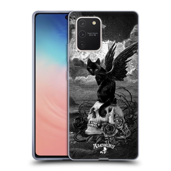 Head Case Designs Officially Licensed Alchemy Gothic Cats Nine Lives Of Poe Skull Soft Gel Case Compatible with Samsung Galaxy S10 Lite
