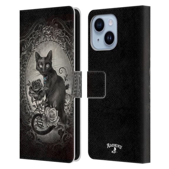 Head Case Designs Officially Licensed Alchemy Gothic Cats Paracelsus Leather Book Wallet Case Cover Compatible with Apple iPhone 14 Plus