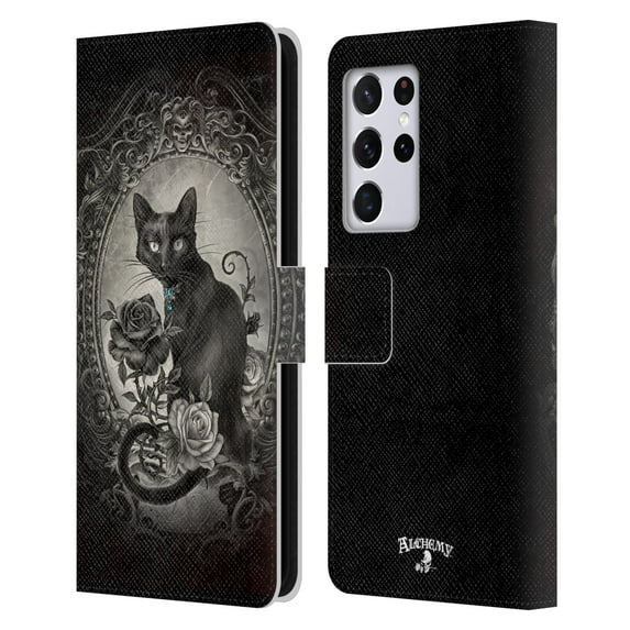 Head Case Designs Officially Licensed Alchemy Gothic Cats Paracelsus Leather Book Wallet Case Cover Compatible with Samsung Galaxy S21 Ultra 5G