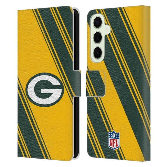 Head Case Designs NFL Green Bay Packers Artwork Stripes Leather Book Wallet Case Cover For Samsung Galaxy S25+