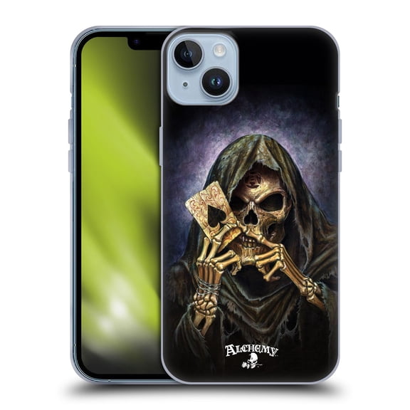 Head Case Designs Officially Licensed Alchemy Gothic Skull And Cards Reaper's Ace Soft Gel Case Compatible with Apple iPhone 14 Plus