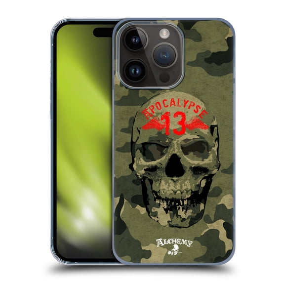 Head Case Designs Officially Licensed Alchemy Gothic Skull Camo Skull Hard Back Case Compatible with Apple iPhone 15 Pro