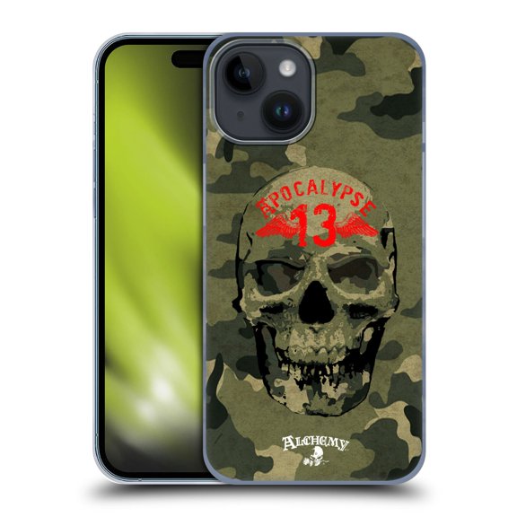Head Case Designs Officially Licensed Alchemy Gothic Skull Camo Skull Hard Back Case Compatible with Apple iPhone 15