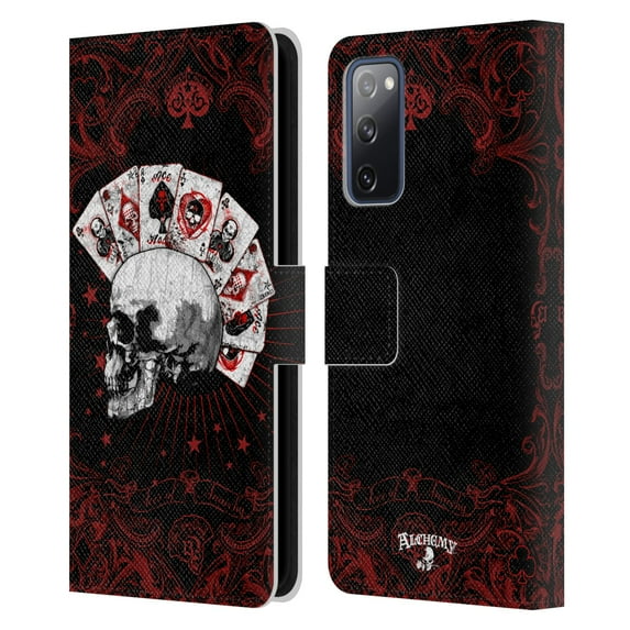 Head Case Designs Officially Licensed Alchemy Gothic Skull And Cards Aces Of Anarchy Leather Book Wallet Case Cover Compatible with Samsung Galaxy S20 FE / 5G