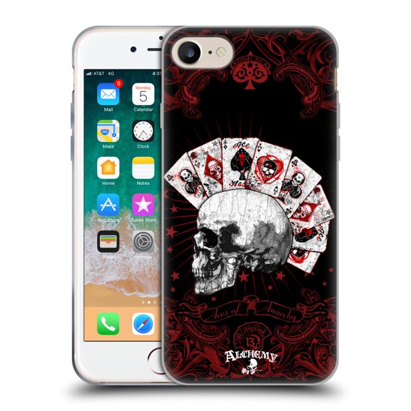 Head Case Designs Officially Licensed Alchemy Gothic Skull And Cards Aces Of Anarchy Soft Gel Case Compatible with Apple iPhone 7 / 8 / SE 2020 & 2022