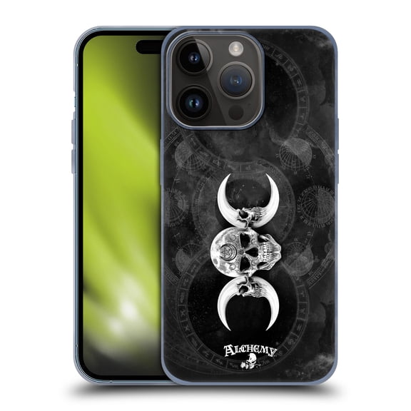 Head Case Designs Officially Licensed Alchemy Gothic Skull Dark Goddess Moon Soft Gel Case Compatible with Apple iPhone 15 Pro