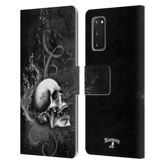 Head Case Designs Officially Licensed Alchemy Gothic Skull De Profundis Leather Book Wallet Case Cover Compatible with Samsung Galaxy S20 / S20 5G
