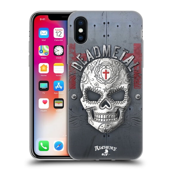 Head Case Designs Officially Licensed Alchemy Gothic Skull Dead Metal Soft Gel Case Compatible with Apple iPhone X / iPhone XS