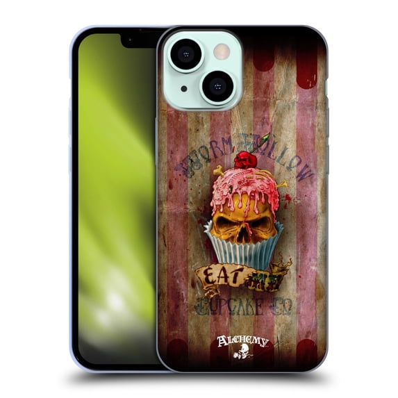 Head Case Designs Officially Licensed Alchemy Gothic Skull Eat Me Cupcake Soft Gel Case Compatible with Apple iPhone 13 Mini