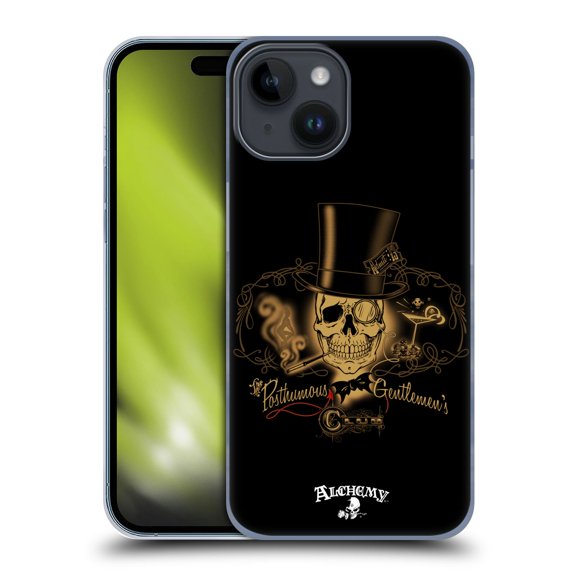 Head Case Designs Officially Licensed Alchemy Gothic Skull Gentlemens Club Hard Back Case Compatible with Apple iPhone 15