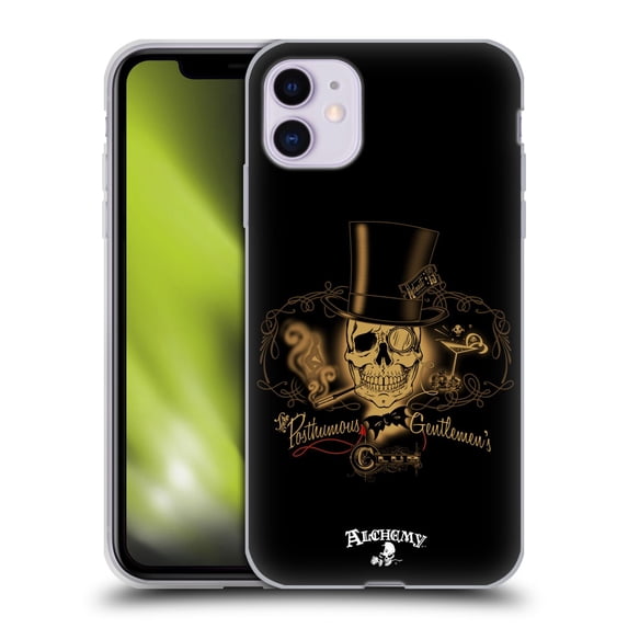 Head Case Designs Officially Licensed Alchemy Gothic Skull Gentlemens Club Soft Gel Case Compatible with Apple iPhone 11