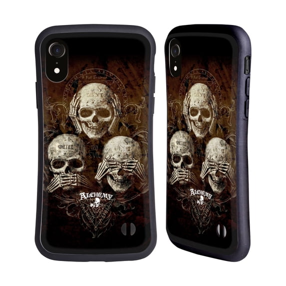 Head Case Designs Officially Licensed Alchemy Gothic Skull No Evil Three Skull Hybrid Case Compatible with Apple iPhone XR