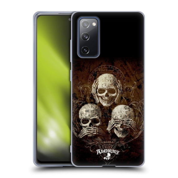 Head Case Designs Officially Licensed Alchemy Gothic Skull No Evil Three Skull Soft Gel Case Compatible with Samsung Galaxy S20 FE / 5G