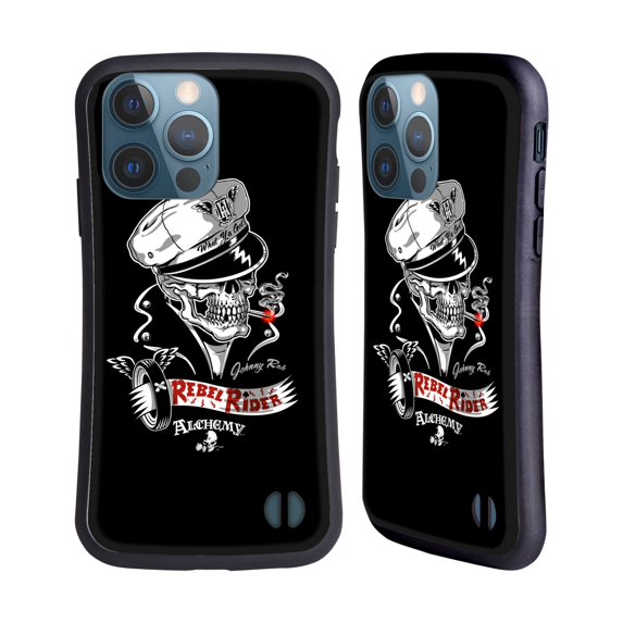 Head Case Designs Officially Licensed Alchemy Gothic Skull Rebel Rider Hybrid Case Compatible with Apple iPhone 13 Pro