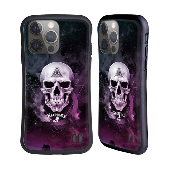 Head Case Designs Officially Licensed Alchemy Gothic Skull The Void Geometric Hybrid Case Compatible with Apple iPhone 14 Pro