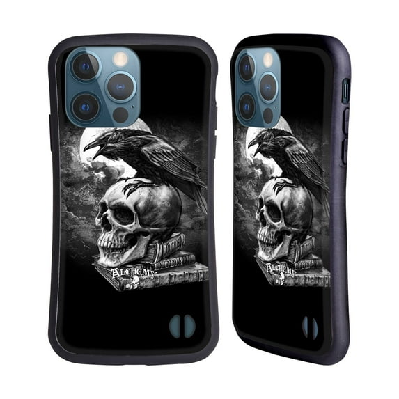 Head Case Designs Officially Licensed Alchemy Gothic Wing Poe's Raven Hybrid Case Compatible with Apple iPhone 13 Pro