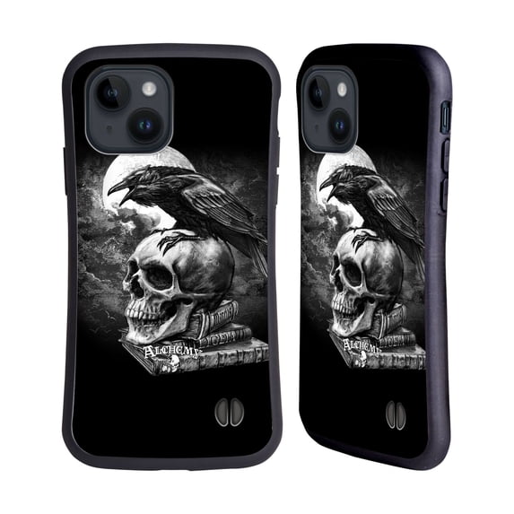 Head Case Designs Officially Licensed Alchemy Gothic Wing Poe's Raven Hybrid Case Compatible with Apple iPhone 15