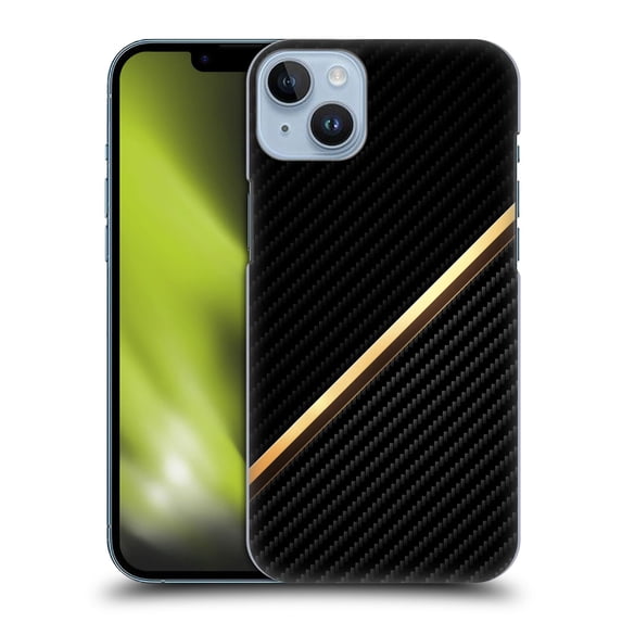 Head Case Designs Officially Licensed Alyn Spiller Carbon Fiber Gold Hard Back Case Compatible with Apple iPhone 14 Plus