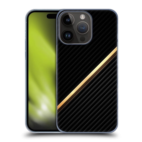 Head Case Designs Officially Licensed Alyn Spiller Carbon Fiber Gold Hard Back Case Compatible with Apple iPhone 15 Pro