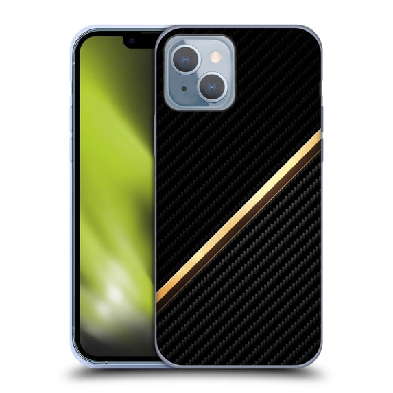 Head Case Designs Officially Licensed Alyn Spiller Carbon Fiber Gold Soft Gel Case Compatible with Apple iPhone 14
