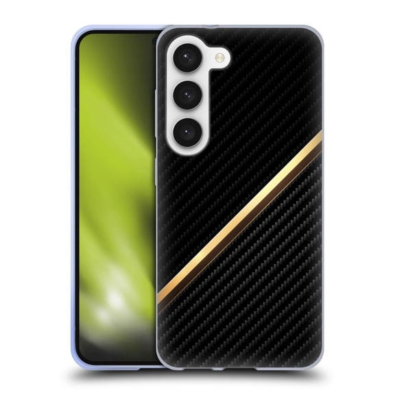 Head Case Designs Officially Licensed Alyn Spiller Carbon Fiber Gold Soft Gel Case Compatible with Samsung Galaxy S23 5G