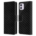 thumbnail image 1 of Head Case Designs Officially Licensed Alyn Spiller Carbon Fiber Leather Leather Book Wallet Case Cover Compatible with Apple iPhone 11, 1 of 6