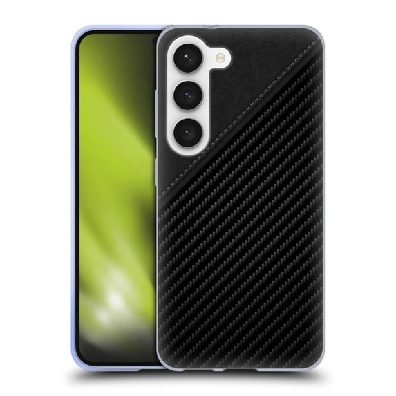 Head Case Designs Officially Licensed Alyn Spiller Carbon Fiber Leather Soft Gel Case Compatible with Samsung Galaxy S23 5G