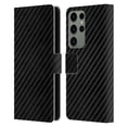 thumbnail image 1 of Head Case Designs Officially Licensed Alyn Spiller Carbon Fiber Plain Leather Book Wallet Case Cover Compatible with Samsung Galaxy S23 Ultra 5G, 1 of 6