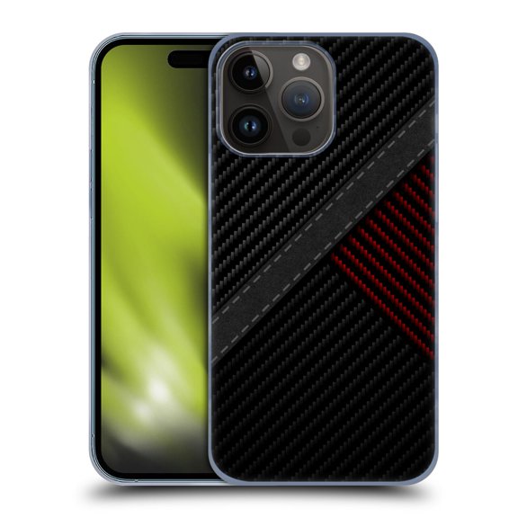 Head Case Designs Officially Licensed Alyn Spiller Carbon Fiber Stitch Hard Back Case Compatible with Apple iPhone 15 Pro Max