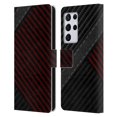thumbnail image 1 of Head Case Designs Officially Licensed Alyn Spiller Carbon Fiber Stitch Leather Book Wallet Case Cover Compatible with Samsung Galaxy S21 Ultra 5G, 1 of 6
