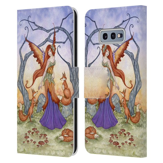 Head Case Designs Officially Licensed Amy Brown Lovely Fairies Foxy Fairy Leather Book Wallet Case Cover Compatible with Samsung Galaxy S10e