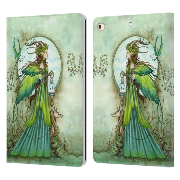 Head Case Designs Officially Licensed Amy Brown Lovely Fairies Promenade Leather Book Wallet Case Cover Compatible with Apple iPad 9.7 2017 / iPad 9.7 2018