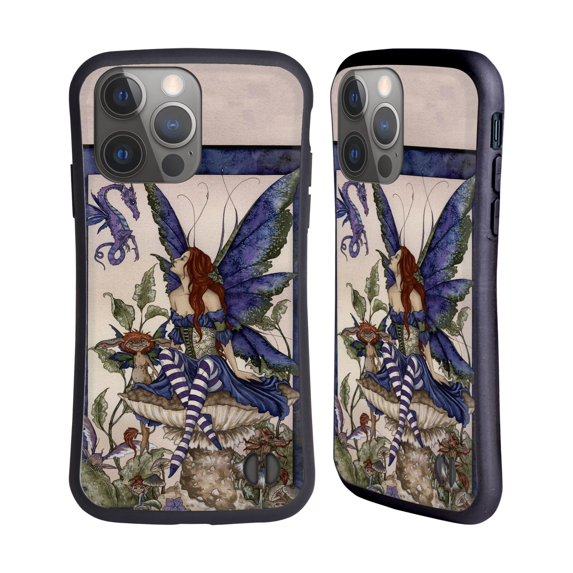 Head Case Designs Officially Licensed Amy Brown Pixies Bottom Of The Garden Hybrid Case Compatible with Apple iPhone 14 Pro