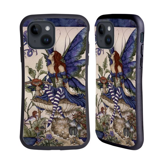 Head Case Designs Officially Licensed Amy Brown Pixies Bottom Of The Garden Hybrid Case Compatible with Apple iPhone 15