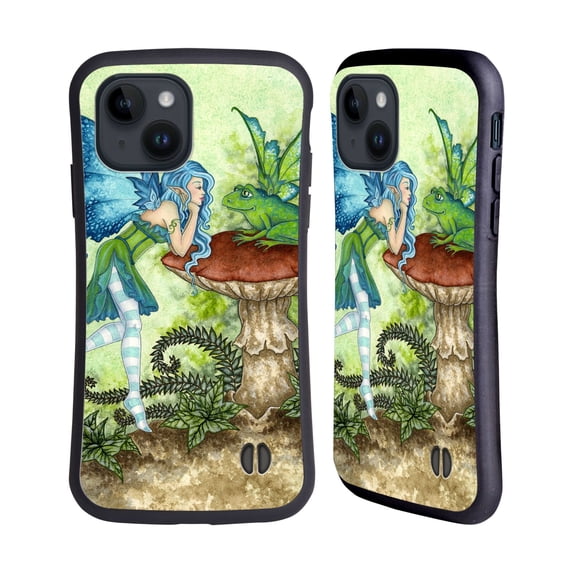 Head Case Designs Officially Licensed Amy Brown Pixies Frog Gossip Hybrid Case Compatible with Apple iPhone 15