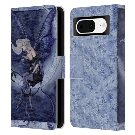 Head Case Designs Officially Licensed Amy Brown Pixies Moonsprite Leather Book Wallet Case Cover Compatible with Google Pixel 8