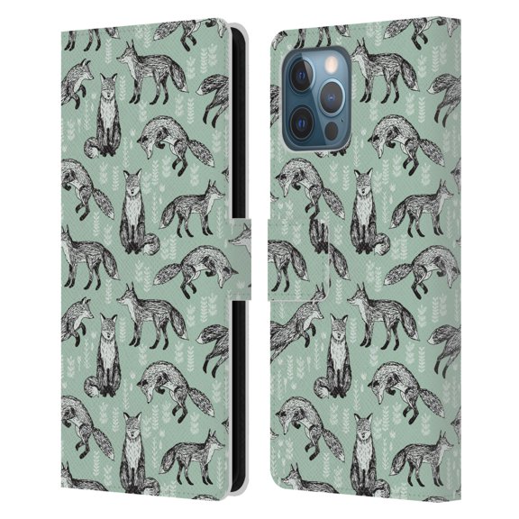 Head Case Designs Officially Licensed Andrea Lauren Design Animals Fox Leather Book Wallet Case Cover Compatible with Apple iPhone 12 Pro Max